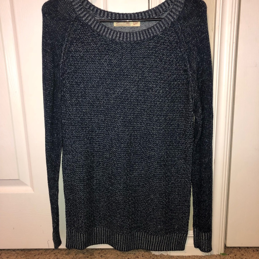 Blue knitted sweater